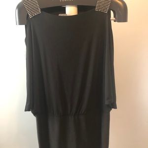 Black and rhinestone sleeve dress